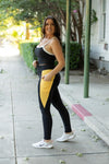 Yasmine Yellow Panel Leggings-Reef Love