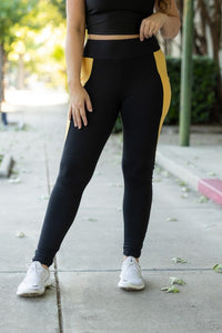Yasmine Yellow Panel Leggings-Reef Love