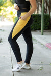 Yasmine Yellow Panel Leggings-Reef Love