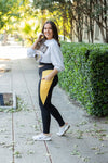 Yasmine Yellow Panel Leggings-Reef Love