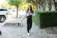 Yasmine Yellow Panel Leggings-Reef Love