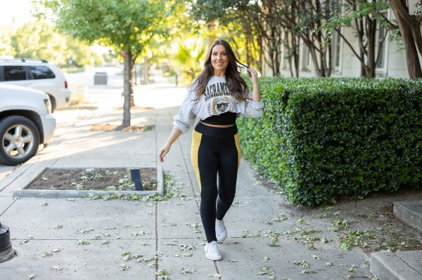 Yasmine Yellow Panel Leggings-Reef Love