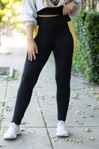 Yasmine Yellow Panel Leggings-Reef Love