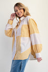 Yellow Stripe Mix Button Down Shirt-Refresh your wardrobe with the effortless charm of the Yellow & White Stripe Mix Button Down Shirt, a modern take on a classic staple, 100% cotton.