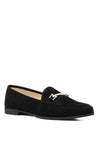 Shop Zaara Faux Suede Slip-On Loafers-Solid faux suede loafers with a classic metal buckle & low heel. Slip-on, round toe design perfect for workdays, casual outings & timeless everyday style.-available at Reef Love online boho-chic boutique