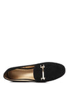 Shop Zaara Faux Suede Slip-On Loafers-Solid faux suede loafers with a classic metal buckle & low heel. Slip-on, round toe design perfect for workdays, casual outings & timeless everyday style.-available at Reef Love online boho-chic boutique