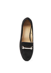 Shop Zaara Faux Suede Slip-On Loafers-Solid faux suede loafers with a classic metal buckle & low heel. Slip-on, round toe design perfect for workdays, casual outings & timeless everyday style.-available at Reef Love online boho-chic boutique
