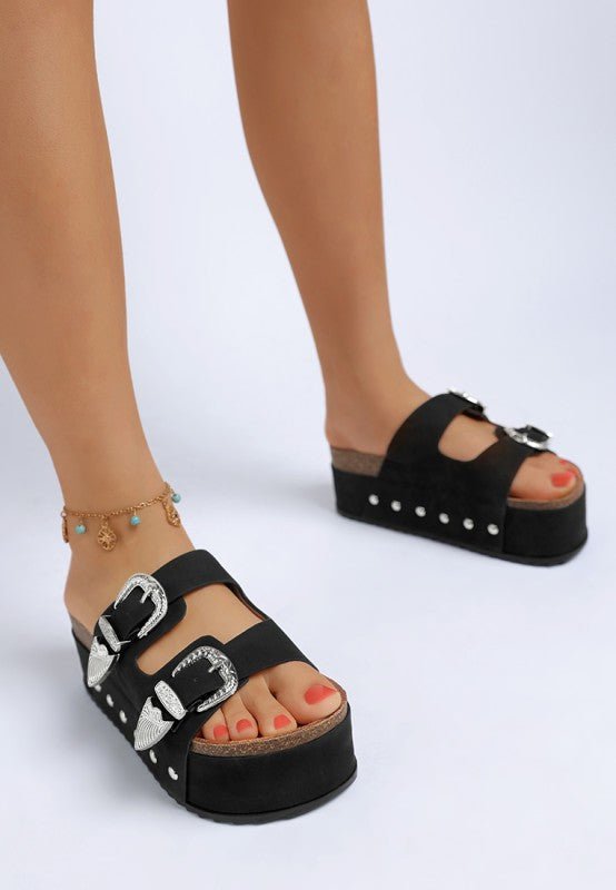Zaphod Faux Leather Platform Slip On Sandals - Reef Love