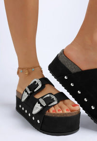 Zaphod Faux Leather Platform Slip On Sandals - Reef Love