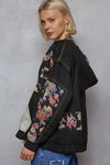 Zip Up Floral and Lace Patch Bomber Jacket-Jacket-Reef Love