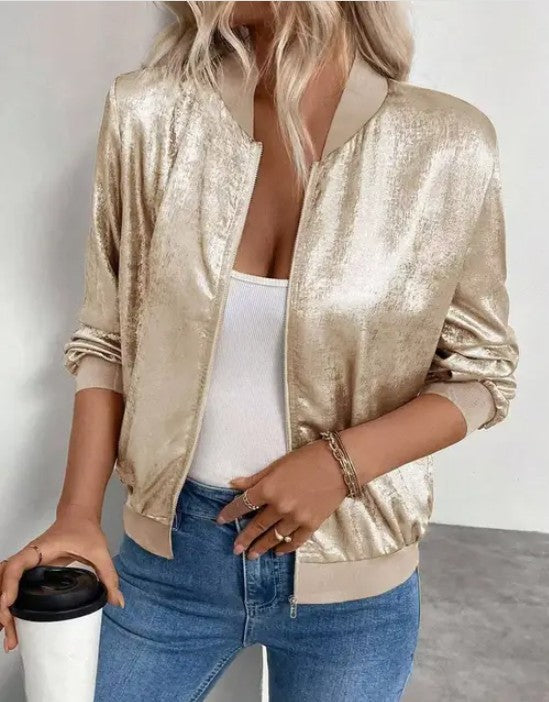 Zip-Up Jacket Top-