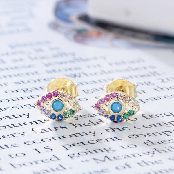 Zoe Evil Eye Earrings-Reef Love