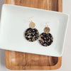 Zoey Earrings - Black & Bronze-Zoey Earrings - Black & Bronze Zoey is our statement earring that really showcases the colors and patterns in our acrylics with a large circle charm. 