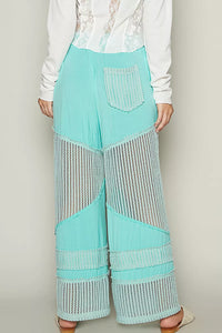 POL Electric Blue Drawstring Elastic Waistband Wide-Leg Pants