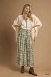 Sage Bohemian Print Wide-Leg Pants with Pockets