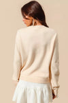 Sequins Gold Bow Embellished Christmas Sweater-Reef Love
