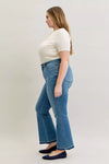 Judy Blue Full Size Mid Rise Slim Bootcut Tummy Control Release Hem Jeans Plus Size