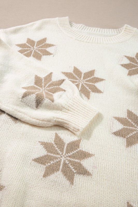 Christmas Snowflake Crewneck Sweater-Reef Love