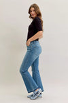 Judy Blue Full Size Mid Rise Slim Bootcut Tummy Control Release Hem Jeans Plus Size