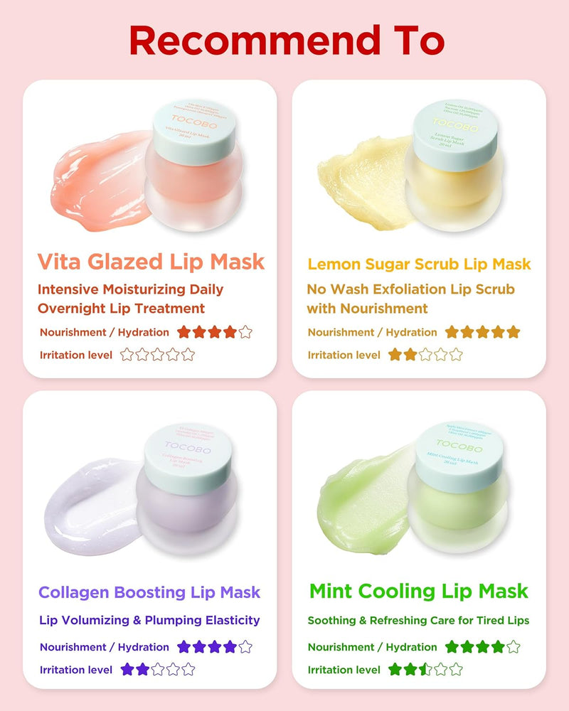 TOCOBO Vita Glazed Lip Mask – Korean Vegan Lip Scrub & Overnight Exfoliating Treatment for Dry, Chapped Lips – Hydrating, Plumping, Smoothing – Glazed Balm Texture, Non-Sticky, 0.68Oz