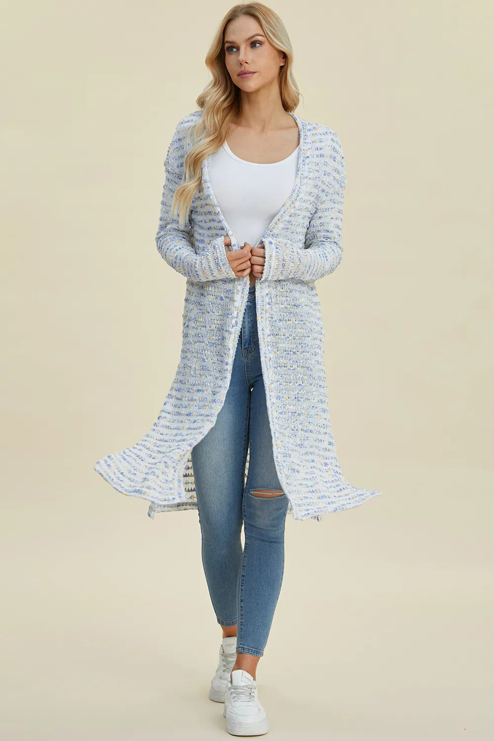 Lightweight Open Front Longline Cardigan-Double Take-Reef Love