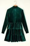 Amy Velvet High Neck Tiered Ruffle Dress - Reef Love