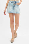 RISEN High Rise Button Down Mini Skort-Reef Love