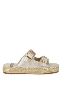 Shop Miova Metallic Buckle Detail Espadrille Flatforms-available at Reef Love online boho-chic boutique
