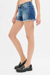 RISEN Low Rise Frayed Denim Shorts-Reef Love