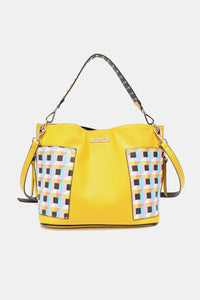 Women’s Three piece handbag set includes a Large Shoulder Bag, a Solid Bag, and a charming Heart Coin Pouch.