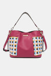 Women’s Three piece handbag set includes a Large Shoulder Bag, a Solid Bag, and a charming Heart Coin Pouch.