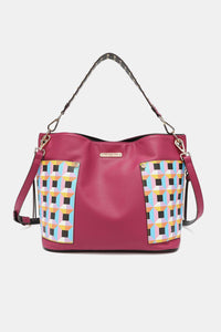 Women’s Three piece handbag set includes a Large Shoulder Bag, a Solid Bag, and a charming Heart Coin Pouch.