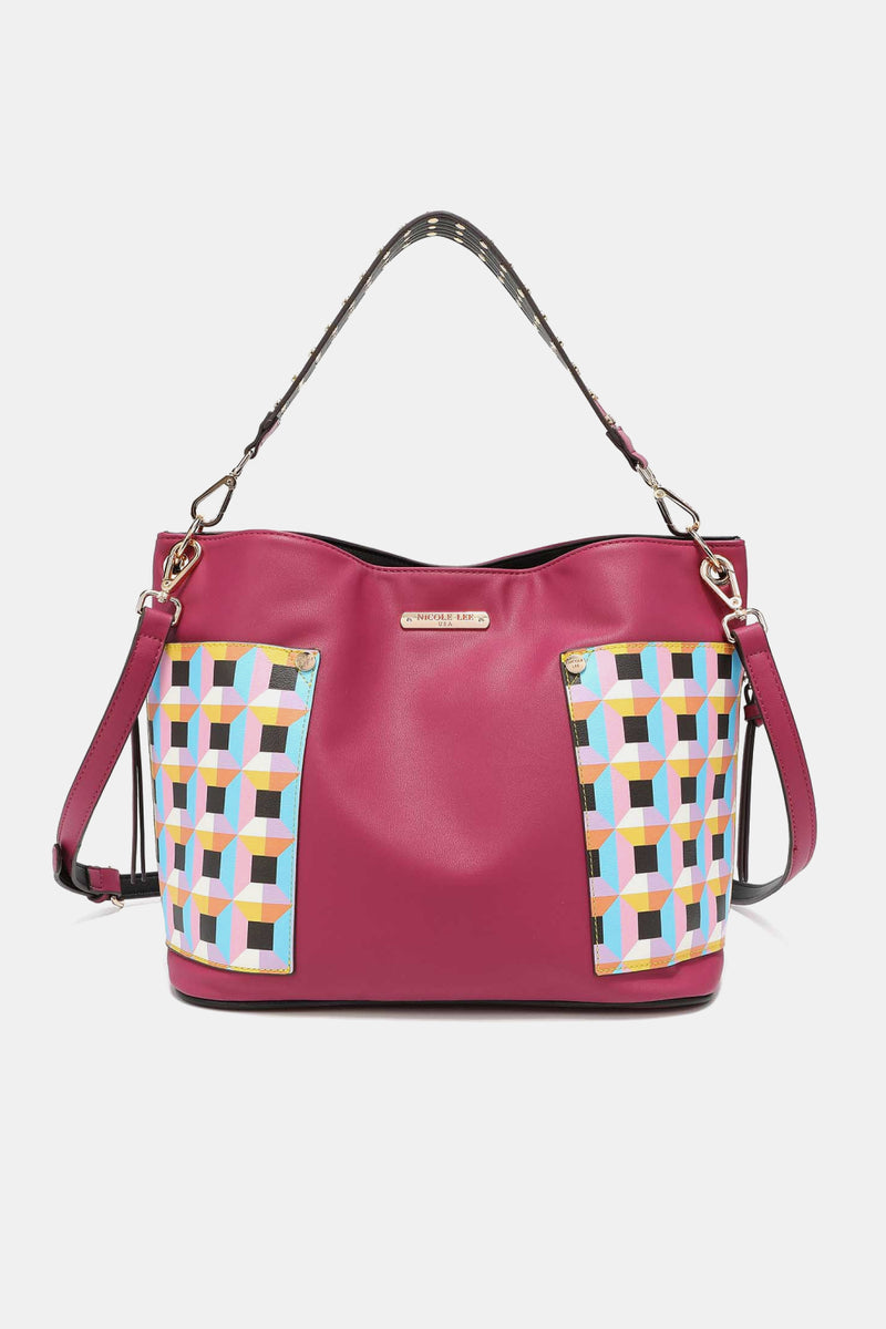 Women’s Three piece handbag set includes a Large Shoulder Bag, a Solid Bag, and a charming Heart Coin Pouch.