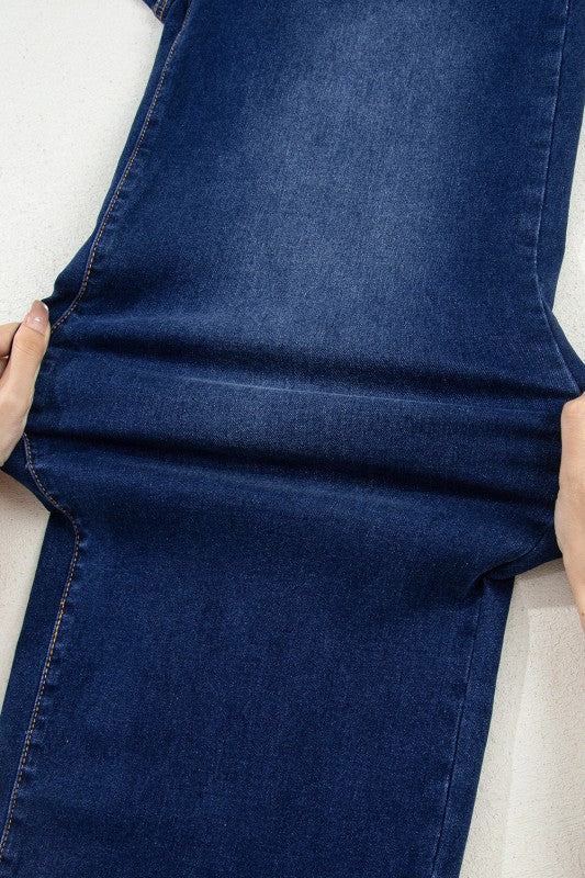 Denim High Waist Patch Pocket Relaxed Cropped Jeans-JUNIPER BLVD-Reef Love