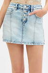 RISEN High Rise Button Down Mini Skort-Reef Love