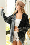 Vintage Charcoal Washed Wrinkle Gauze Shacket