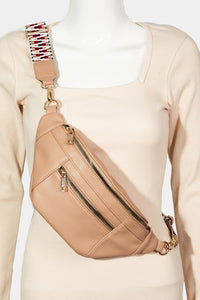 Faux Leather Crossbody Bum Bag with Removable Strap