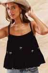 Holiday Velvet Ribbon Rhinestone Christmas Top