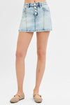 RISEN High Rise Button Down Mini Skort-Reef Love
