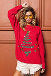 Sequin Star Tinsel Christmas Sweater