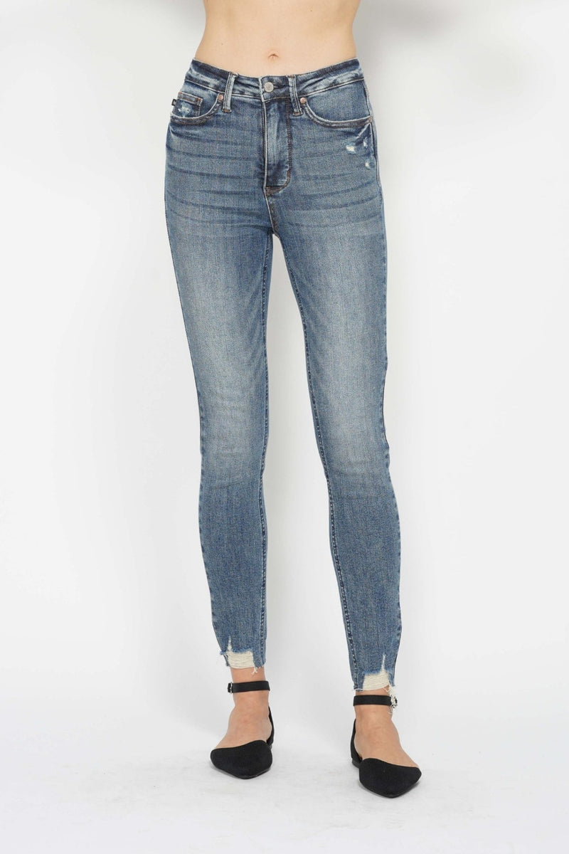 Judy Blue Vintage Wash Hem Destroy Skinny Jeans