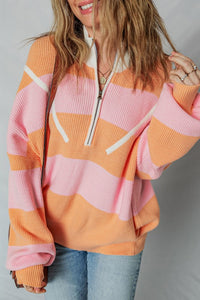 Claire Half Zip Oversized Sweater-Sweater-Reef Love