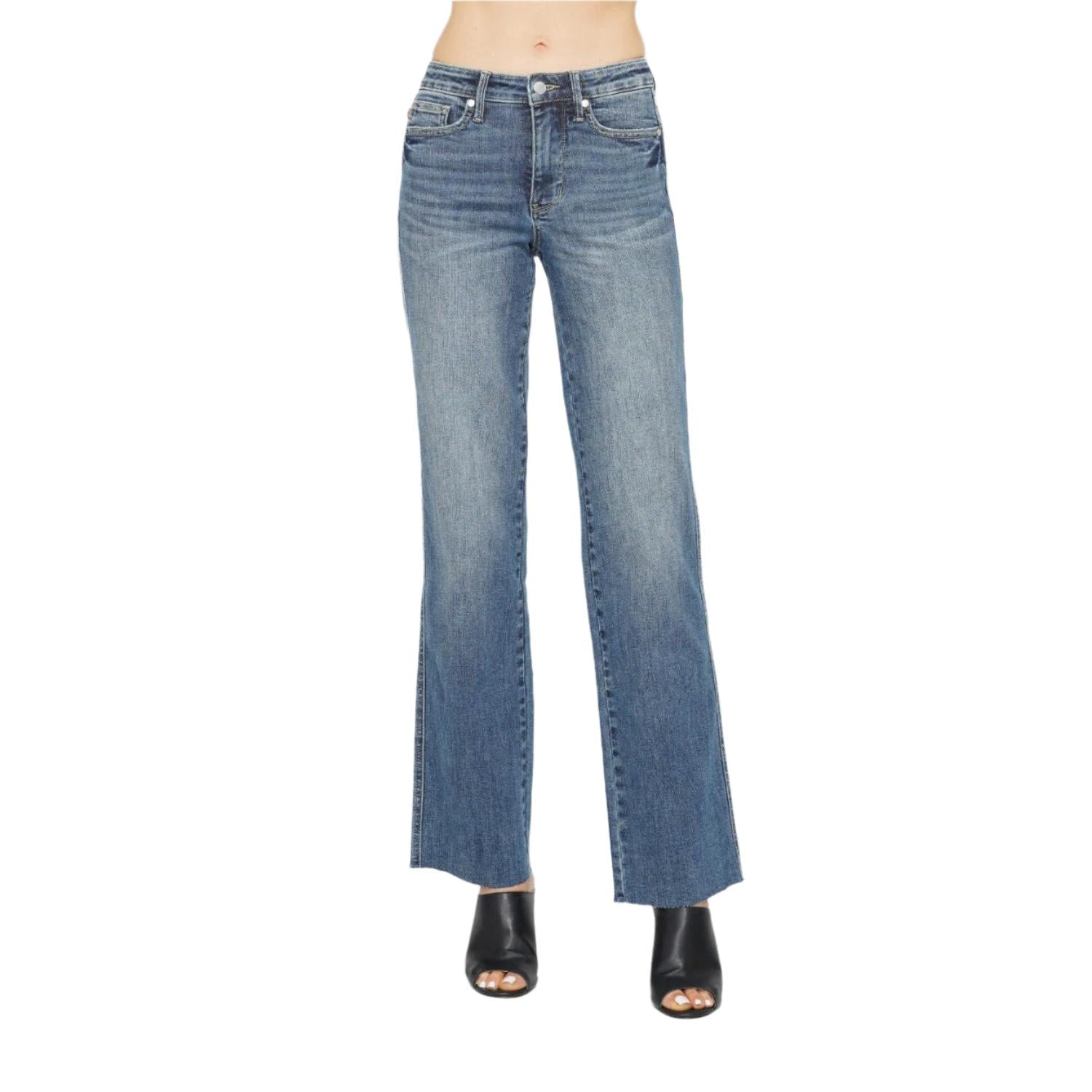 Judy Blue Full Size Tummy Control Straight Jeans-Jeans-Reef Love