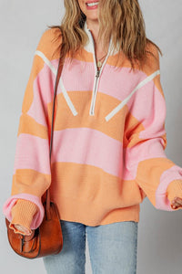 Claire Half Zip Oversized Sweater-Sweater-Reef Love