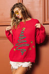 Sequin Star Tinsel Christmas Sweater