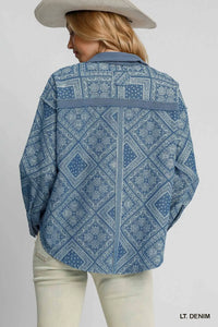 Paisley Print Denim Jacket