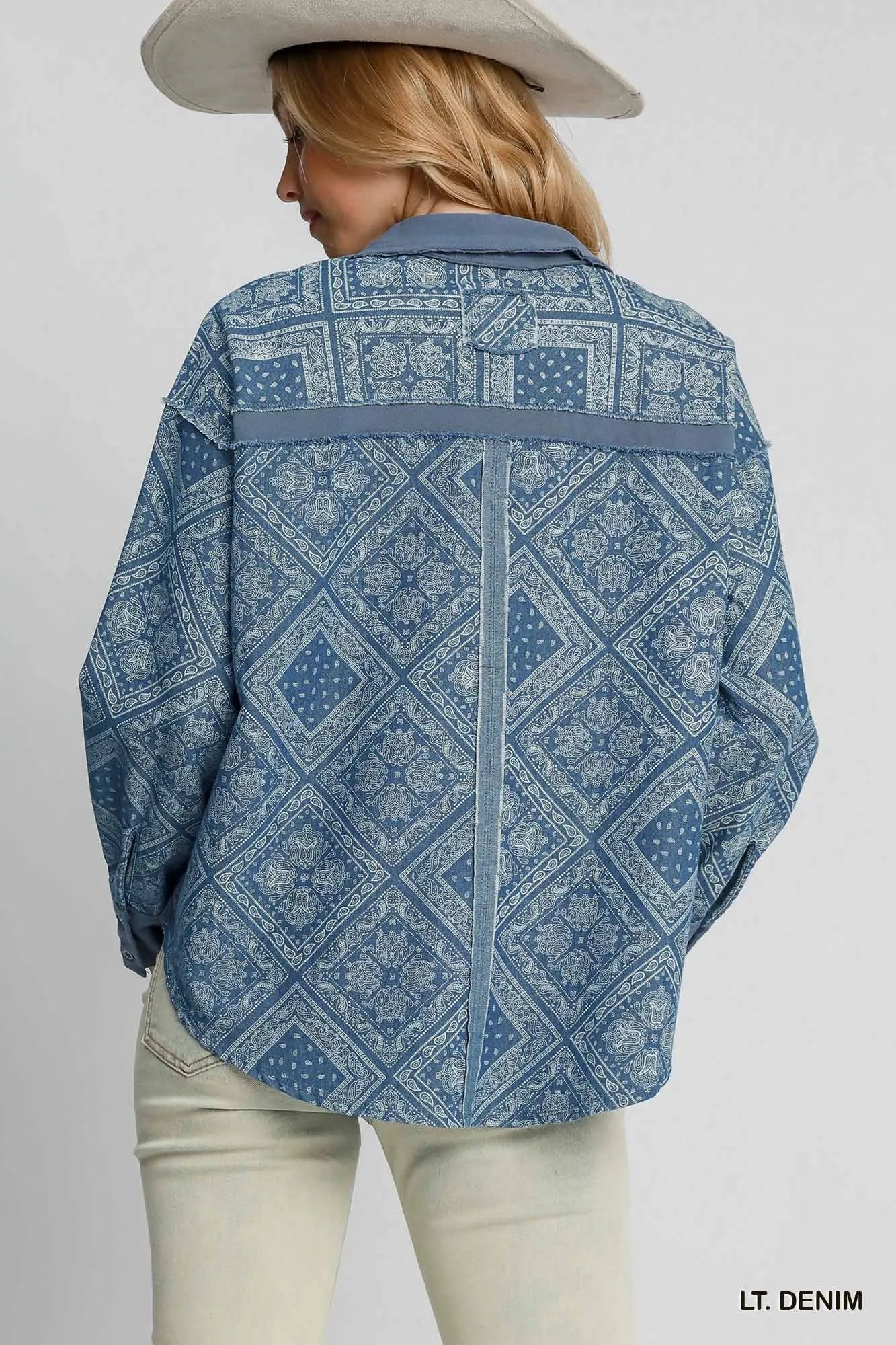 Paisley Print Denim Jacket