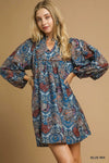 Boho Mix Paisley Babydoll Dress