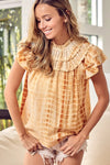Tiered Ruffle Neck Tie Dye Top-Reef Love