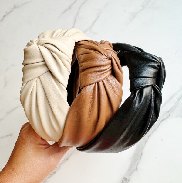 Better Knotted Vegan Leather Headband-Reef Love